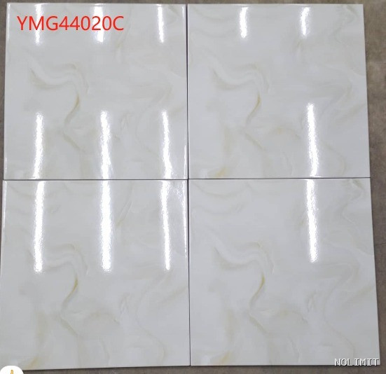 Carreau de Sol en Grès Cérame Poli "Effet Nuage" - Réf: YMG44020C (40x40)