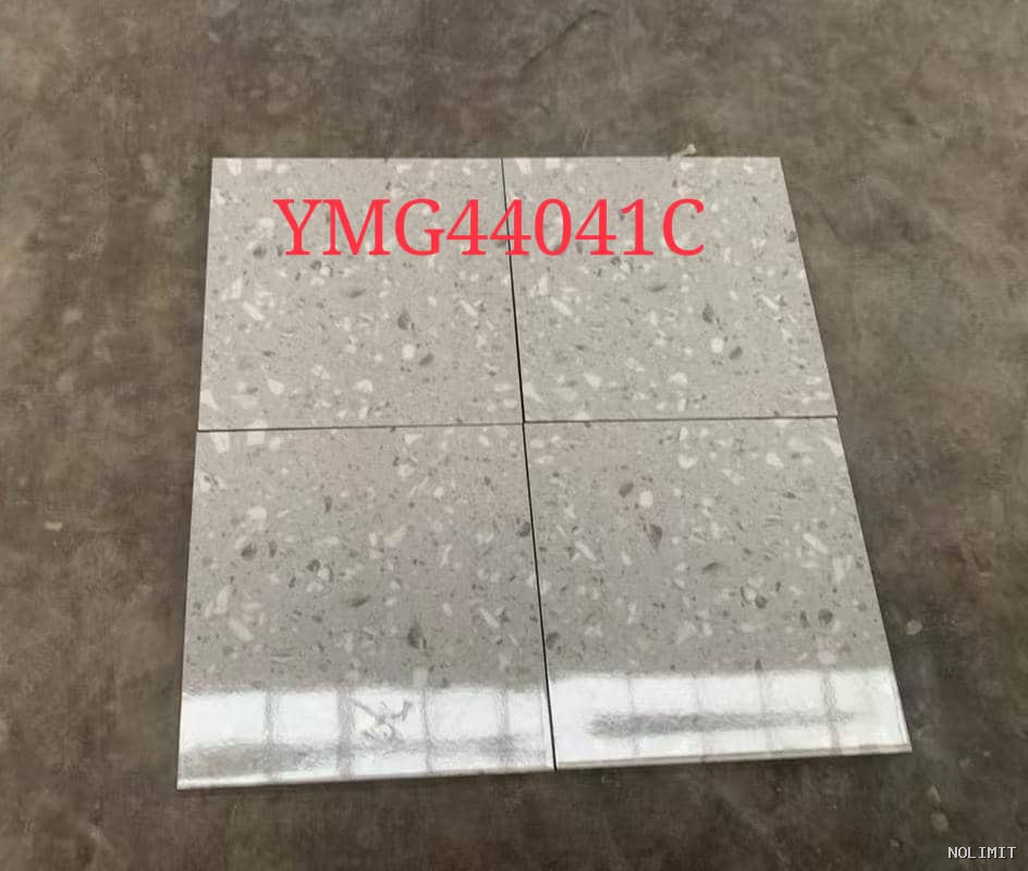 Carreau de Grès Cérame Poli "Effet Terrazzo Moderne" – Réf: YMG44041C (40x40)