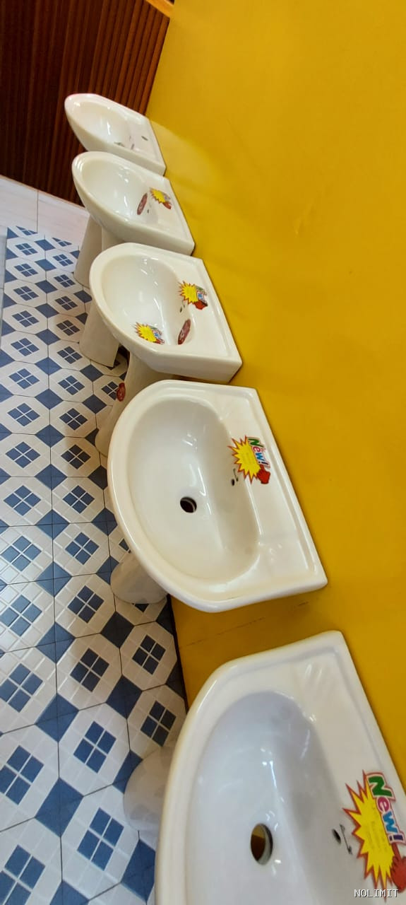 Lavabo sur Colonne "Blossom Heritage" – Céramique Blanche Premium - lave main