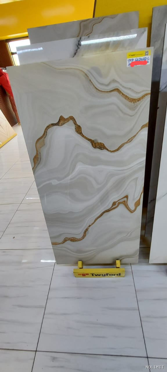 Carreau de Grès Cérame "Agate Royale" à Veines Dorées – Réf: YMP612012C (60x120)