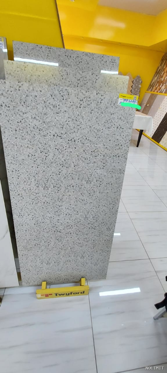 Carreau de Porcelaine Polie "Terrazzo Silver" – Réf: YMP 612015C (60x120)