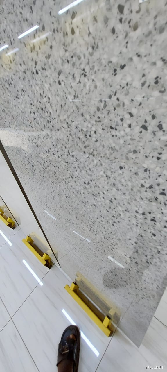 Carreau de Porcelaine Polie "Terrazzo Silver" – Réf: YMP 612015C (60x120)