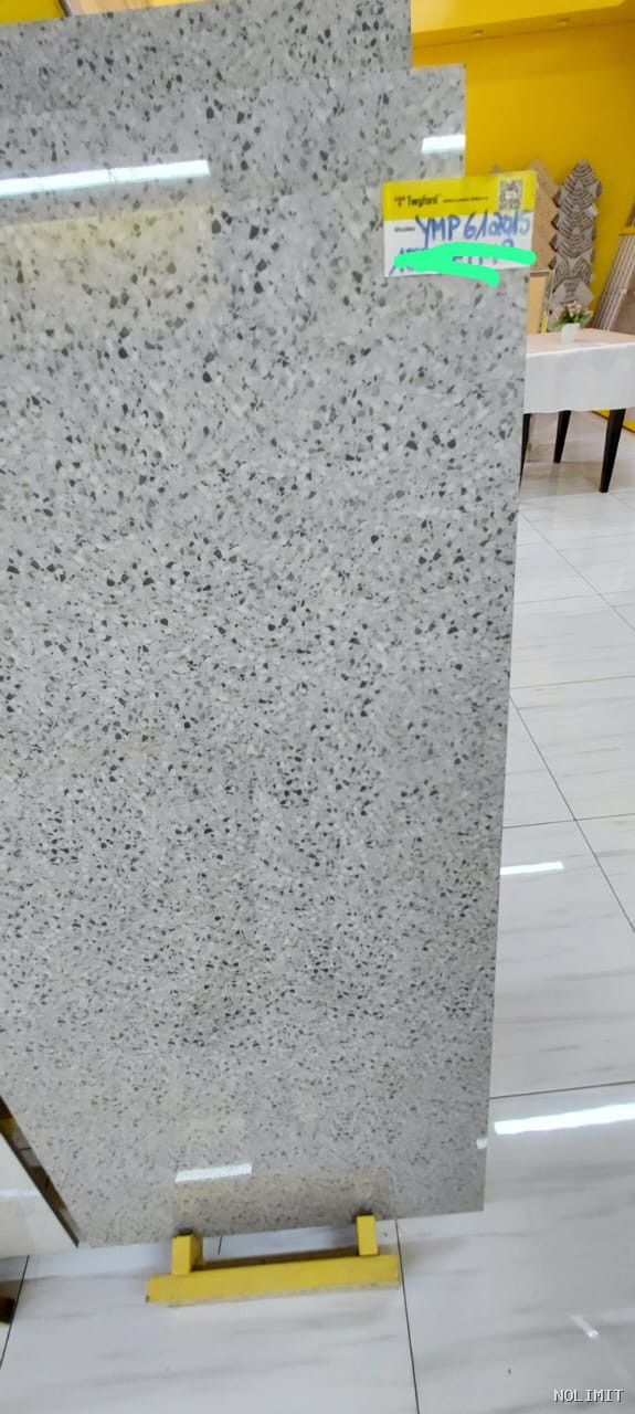 Carreau de Porcelaine Polie "Terrazzo Silver" – Réf: YMP 612015C (60x120)