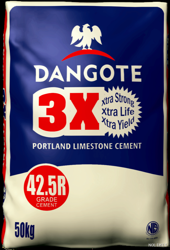 Ciment Dangote 3X 42.5R – Haute Résistance & Séchage Rapide – Sac de 50 Kg