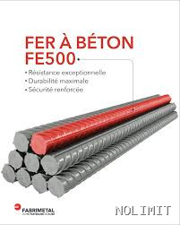 Fer à Béton Ø 8 mm METAFLIC FE500 – Acier Haute Résistance (HA) – Qualité Supérieure Cameroun